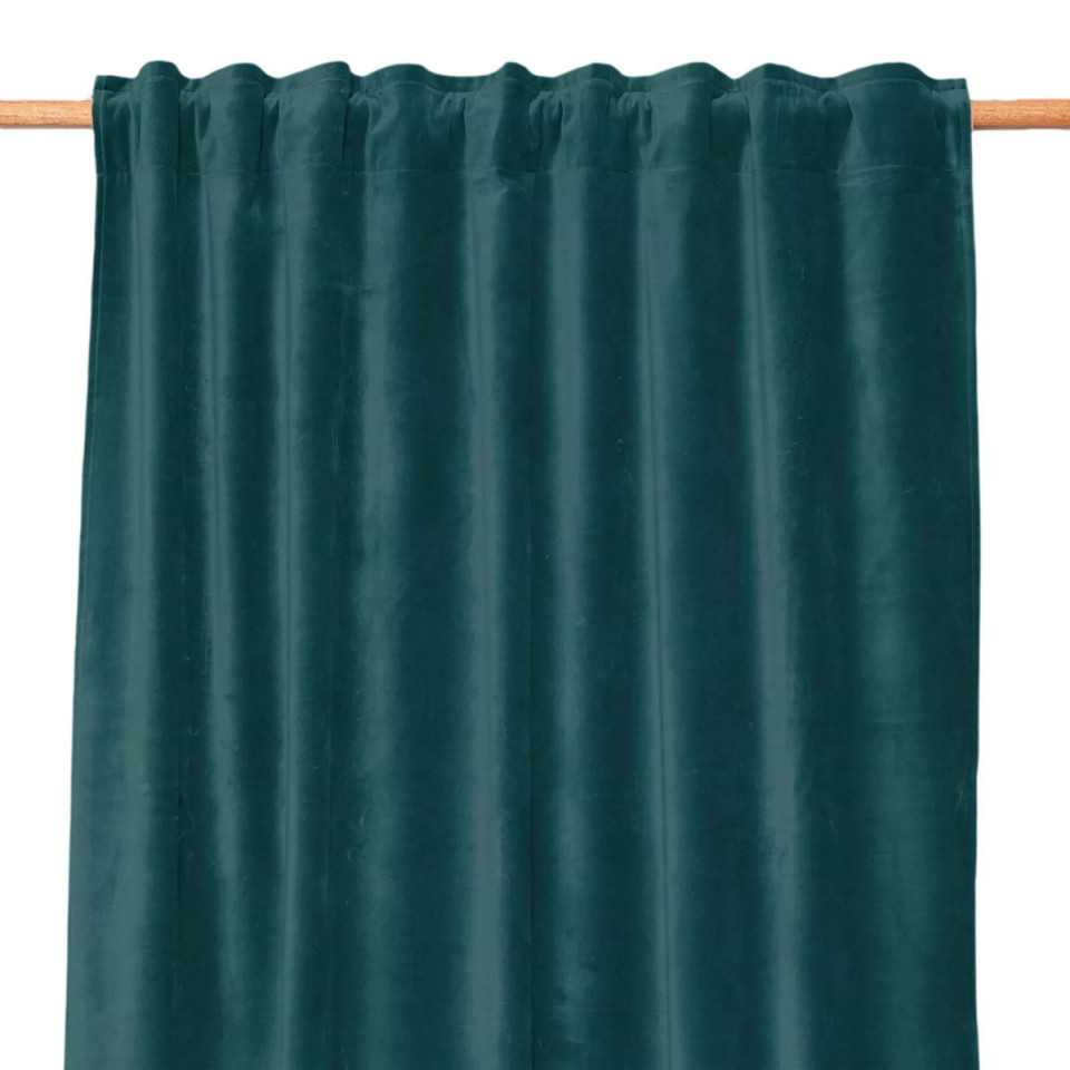 Rideau Velours Uni Ruflette et Passe Tringle NEW DELHI  