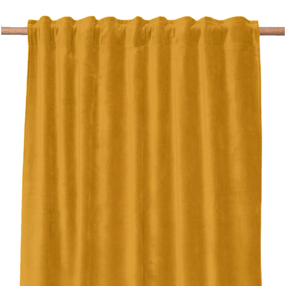 Rideau Velours Uni Ruflette et Passe Tringle NEW DELHI  