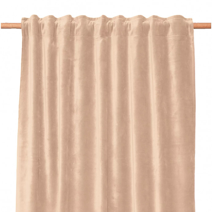 Rideau Velours Uni Ruflette et Passe Tringle NEW DELHI