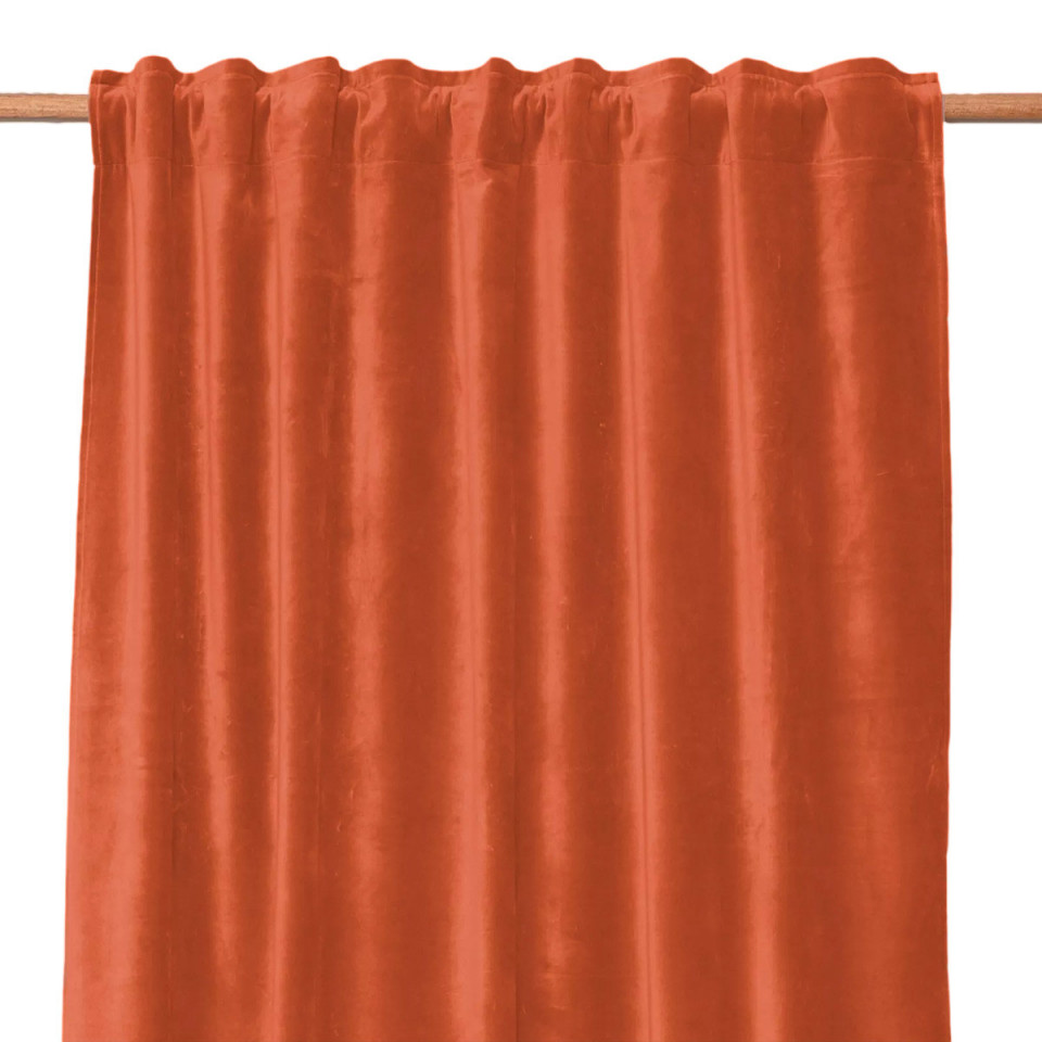 Rideau Velours Uni Ruflette et Passe Tringle NEW DELHI  