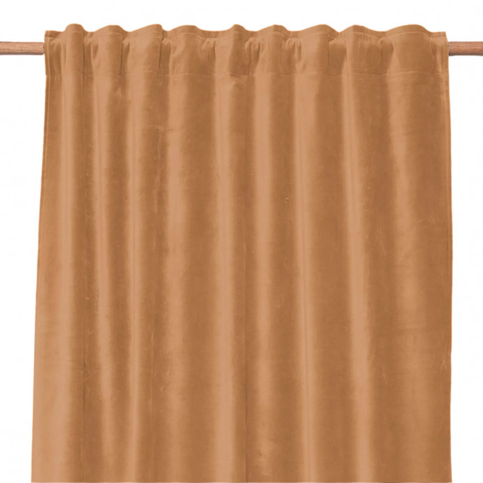 Rideau Velours Uni Ruflette et Passe Tringle NEW DELHI