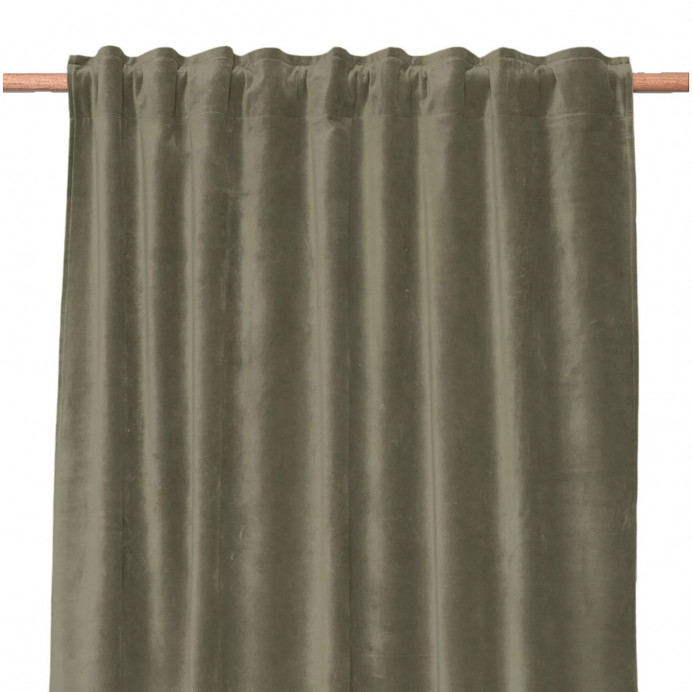 Rideau Velours Uni Ruflette et Passe Tringle NEW DELHI
