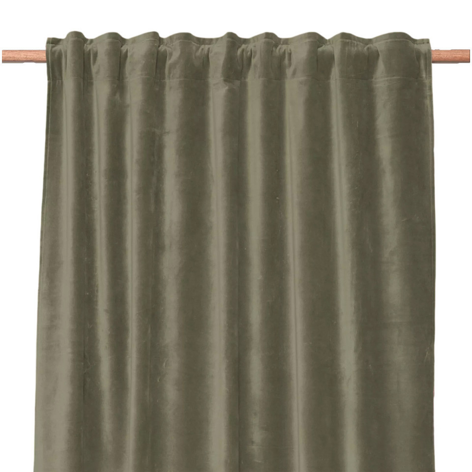 Rideau Velours Uni Ruflette et Passe Tringle NEW DELHI  