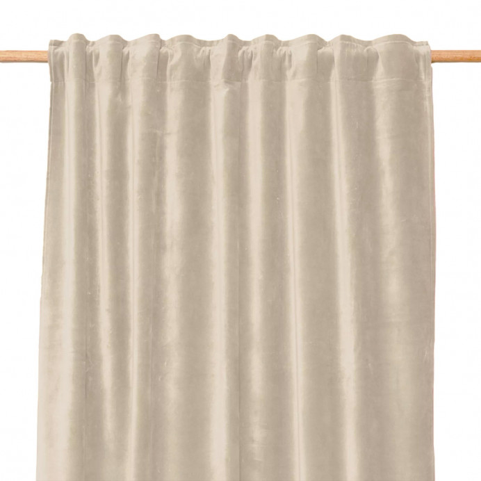 Rideau Velours Uni Ruflette et Passe Tringle NEW DELHI