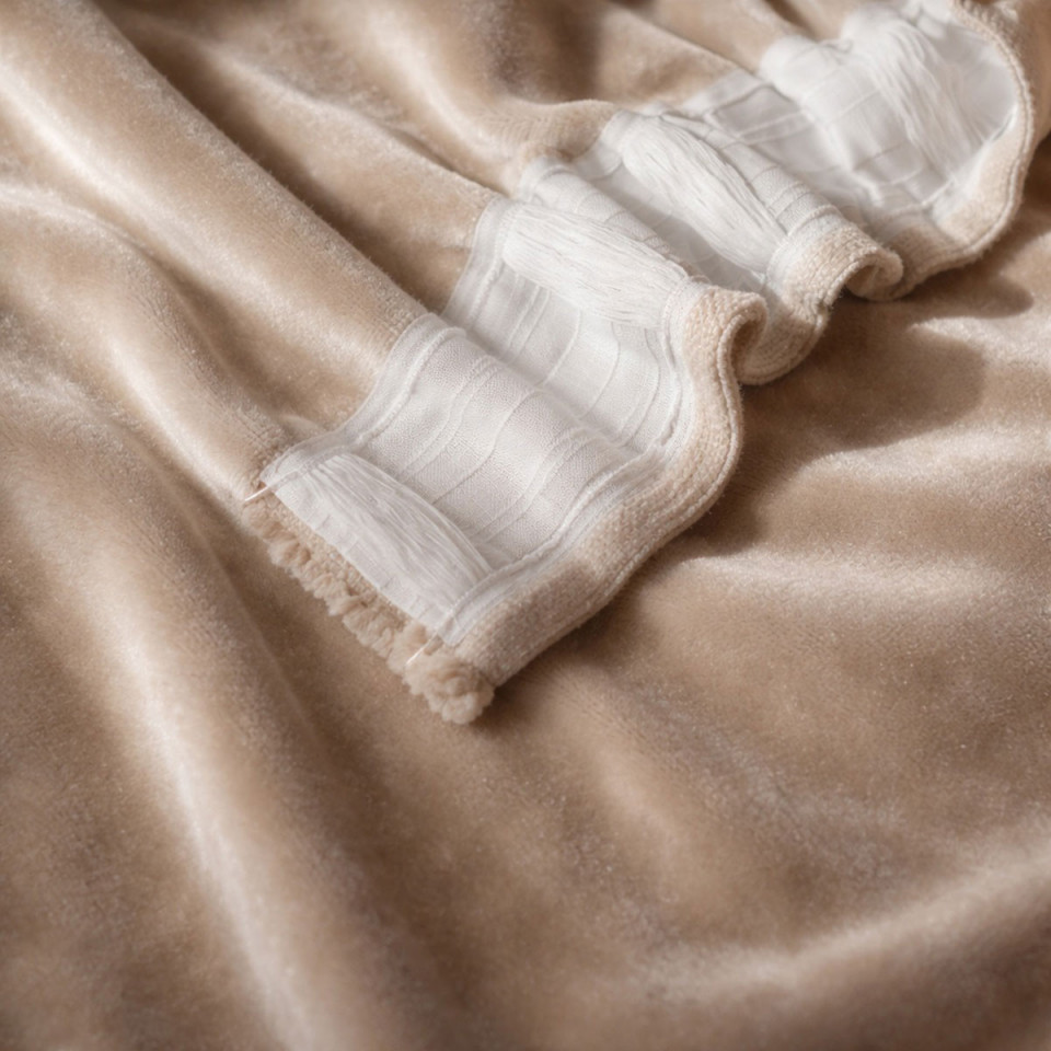 Rideau Velours Uni Ruflette et Passe Tringle NEW DELHI 