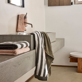 Serviette de Bain Éponge Coton Larges Rayures SANTORINI  