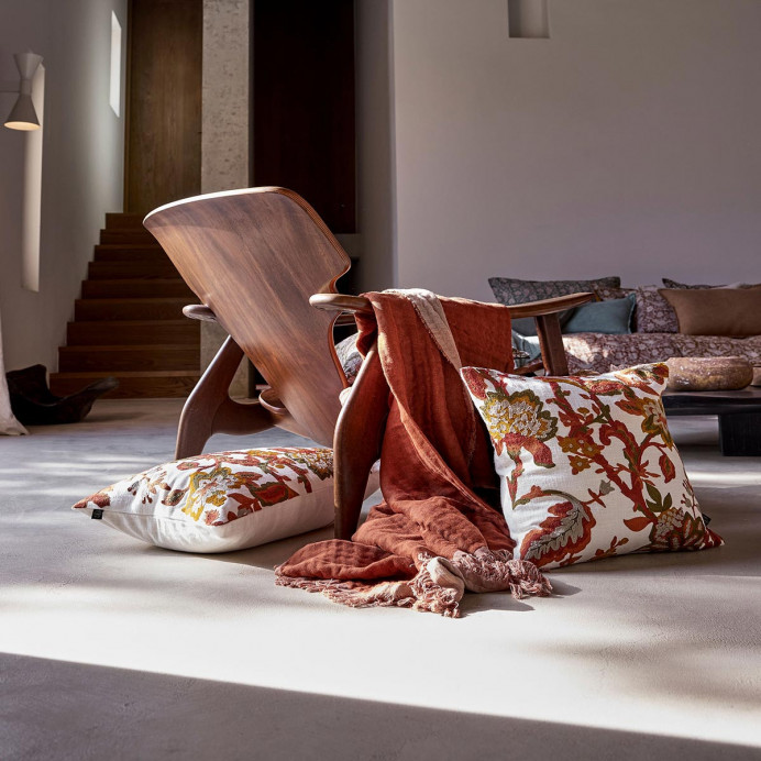 Housse de Coussin en Coton Brodée BALI