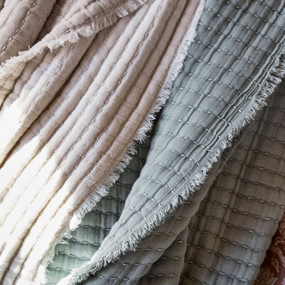 Couvre Lit et Plaid Coton Gaufré TIVOLI 