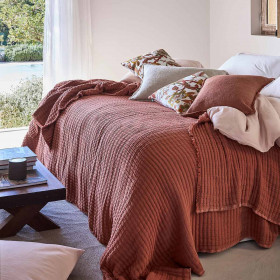 Couvre Lit et Plaid Coton Gaufré TIVOLI