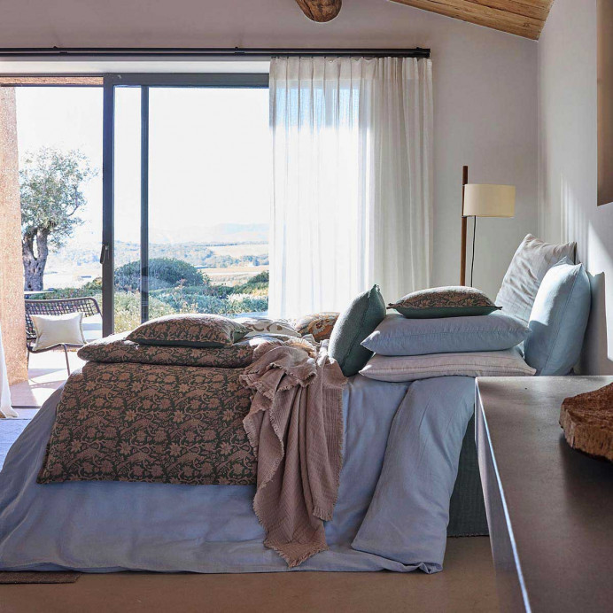 Housse d'Edredon en Lin Imprimé Batik JAIPUR