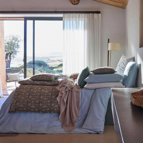 Housse d'Edredon en Lin Imprimé Batik JAIPUR