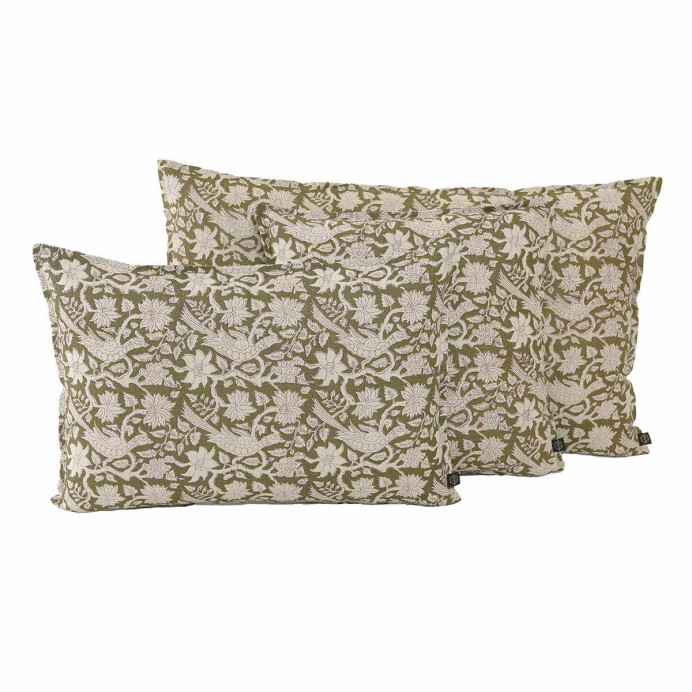 Housse de Coussin en Lin Imprimé Batik JAIPUR