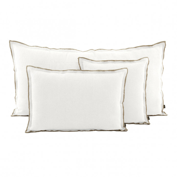 Housse de Coussin Unie en Lin et Coton Double Volant SEONI