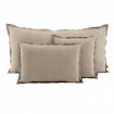 Housse de Coussin Unie en Lin Double Volant SEONI