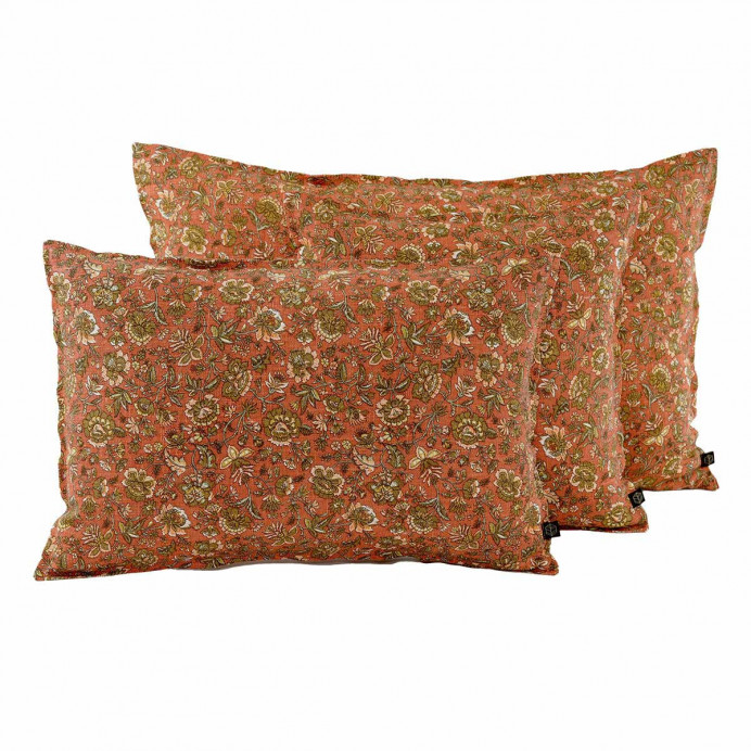 Housse de Coussin en Lin Imprimé Petites Fleurs SAMARA