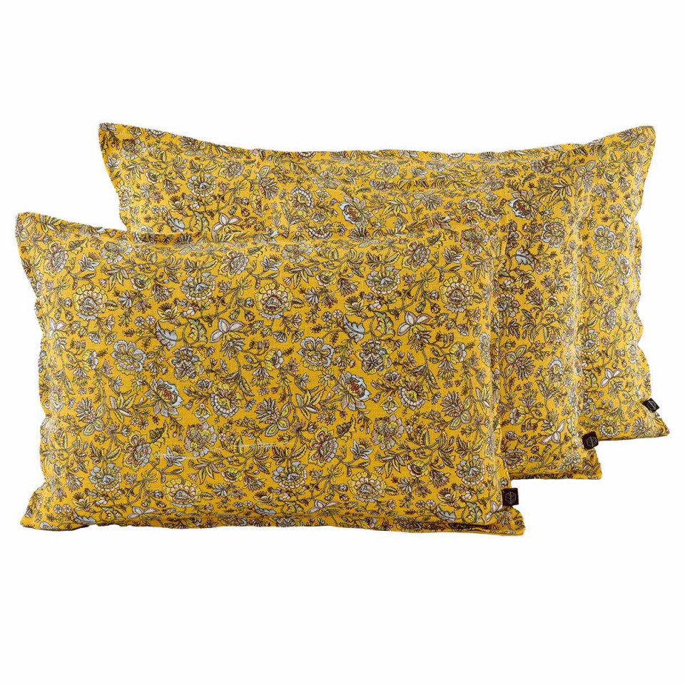 Housse de Coussin en Lin Imprimé Petites Fleurs SAMARA  