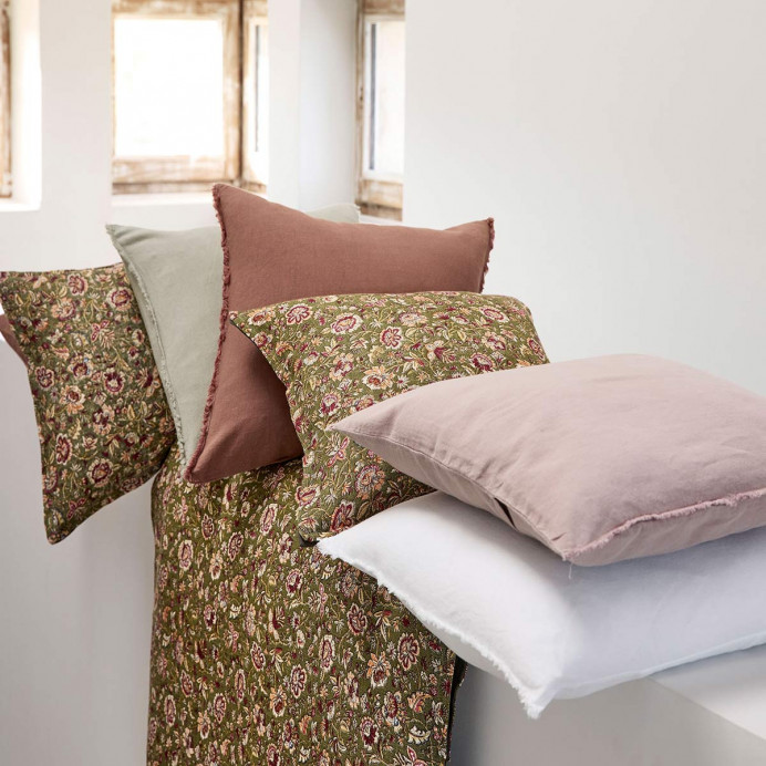 Housse de Coussin en Lin Imprimé Petites Fleurs SAMARA
