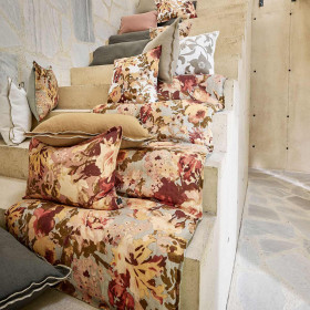 Housse de Coussin en Lin Imprimé Fleuri BOLOGNE