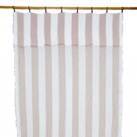 Rideau Voile de Lin Larges Rayures à Fixer TURIN  