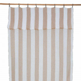 Rideau Voile de Lin Larges Rayures à Fixer TURIN  