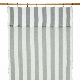 Rideau Voile de Lin Larges Rayures à Fixer TURIN  