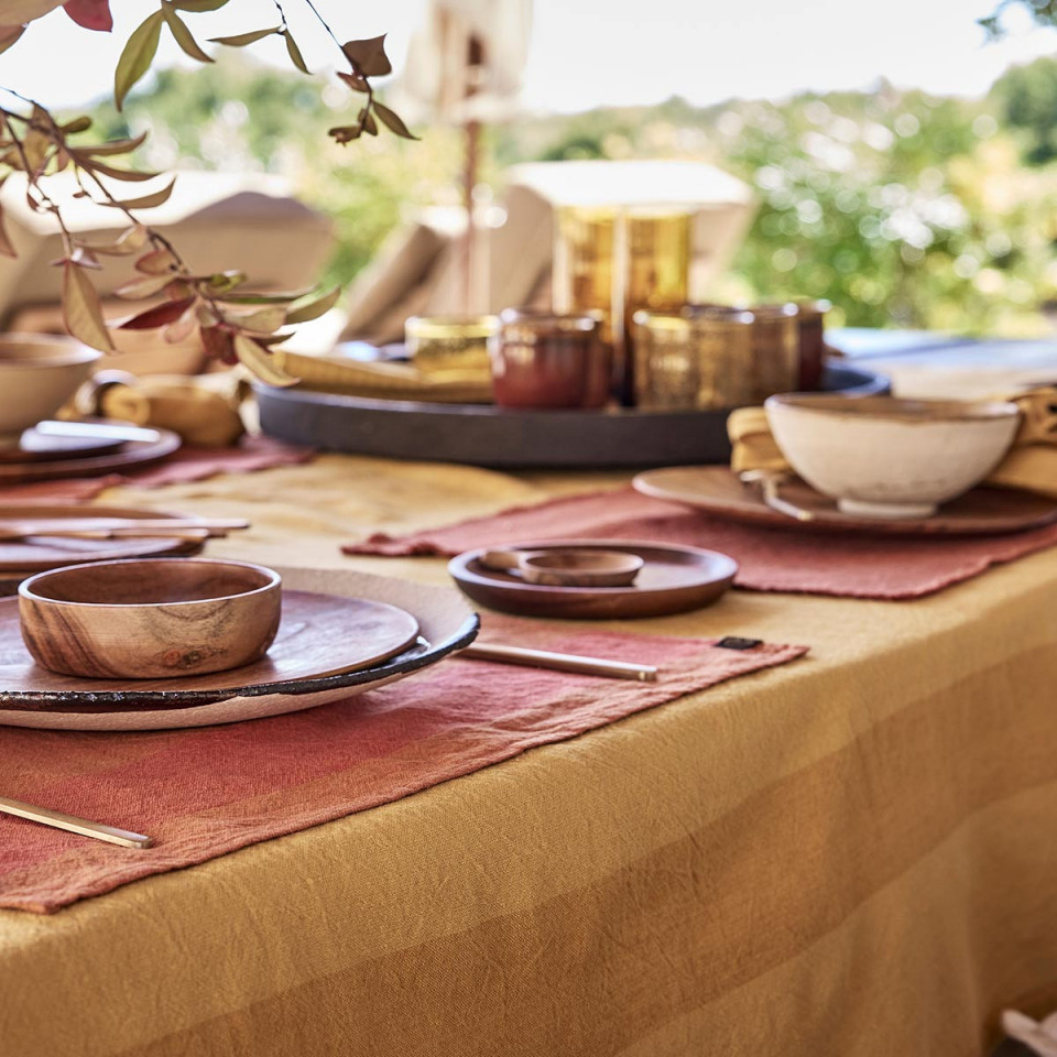 Nappe Lin et Coton à Rayures SANTA CRUZ  