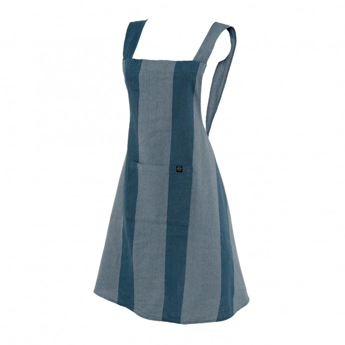 Tablier Japonais Lin et Coton à Rayures SANTA CRUZ