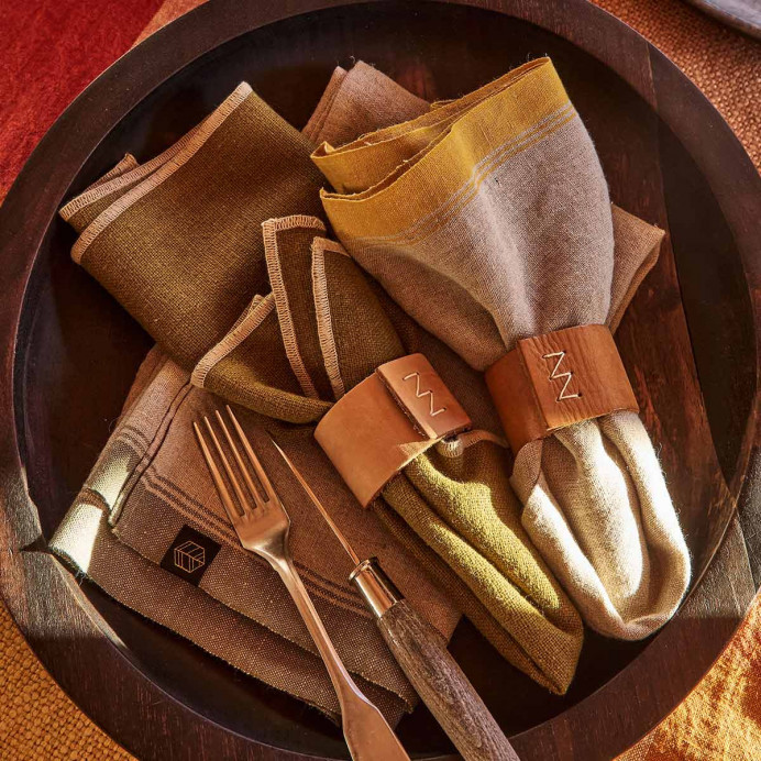 Torchon Lin et Coton Bord Coloré HAVANA