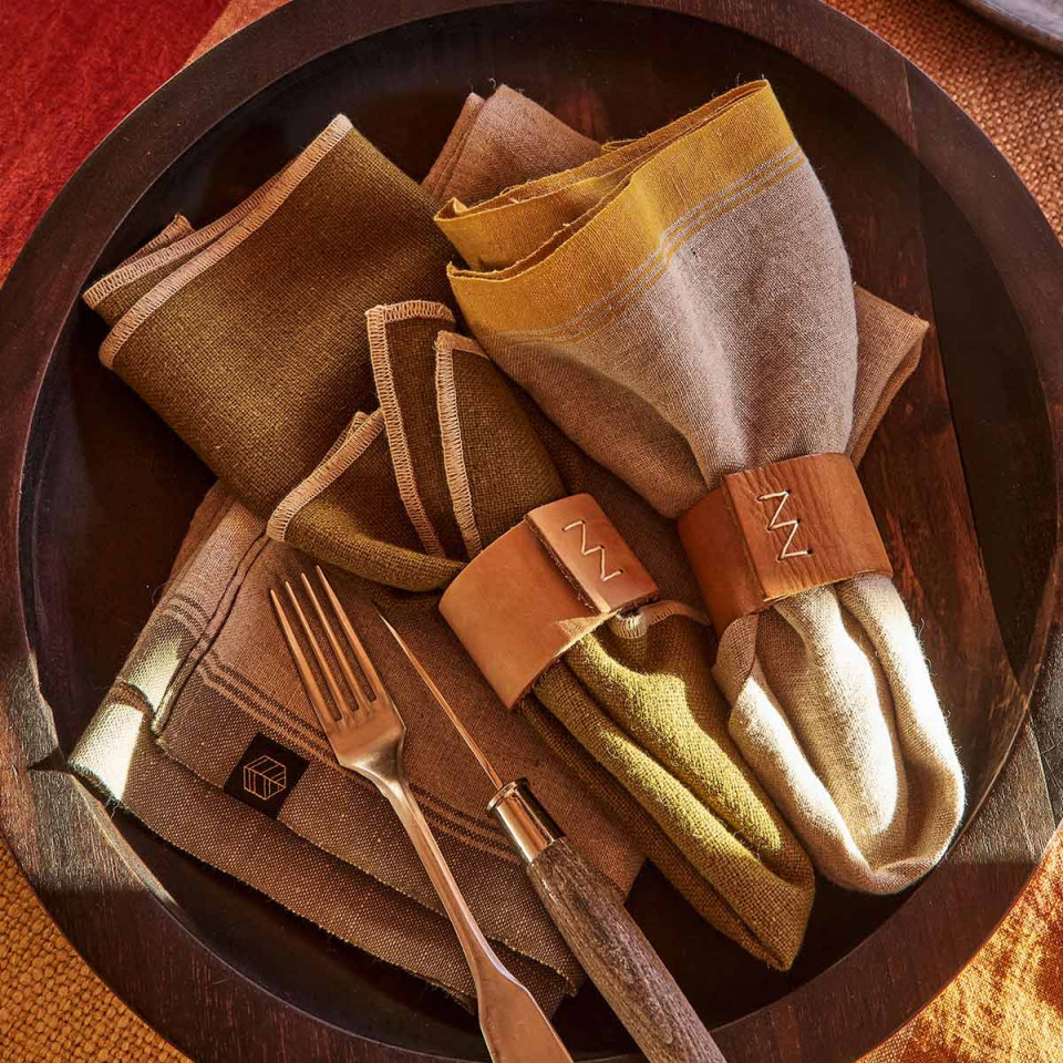 Torchon Lin et Coton Bord Coloré HAVANA 