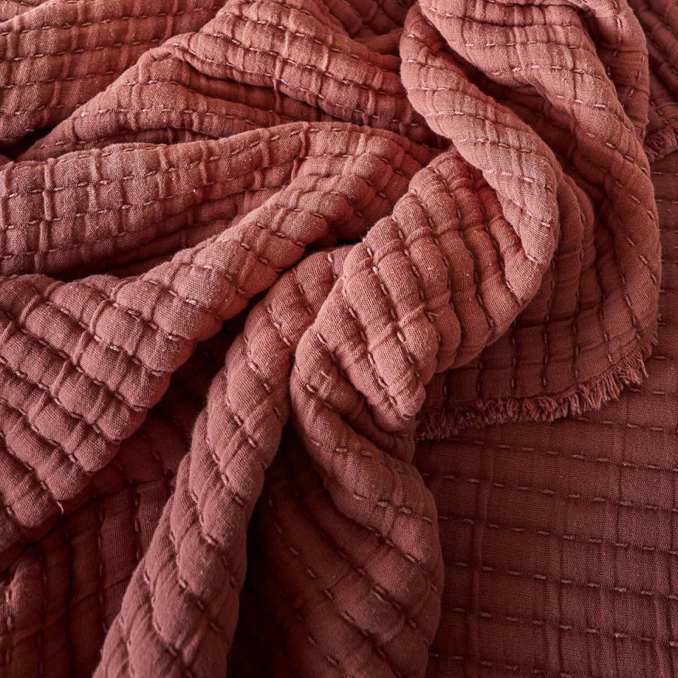 Couvre Lit et Plaid Coton Gaufré TIVOLI