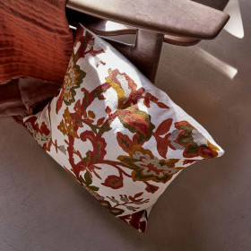 Housse de Coussin en Coton Brodée BALI