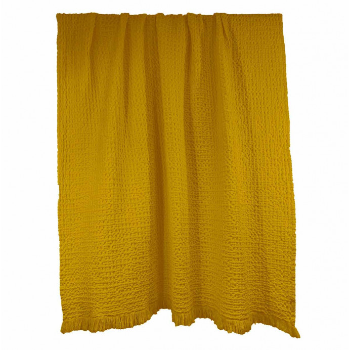 Harmony Textile - Haomy Couvre-lit et Plaid TEMPO en Coton Nid d'Ab...