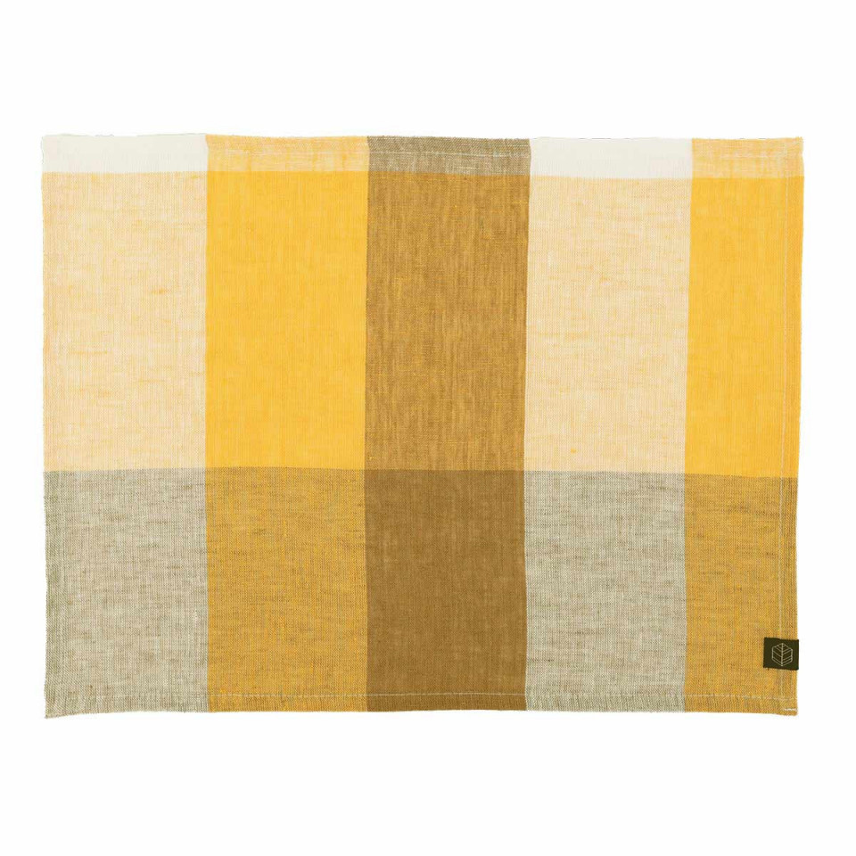 Serviette ou Set de Table Lin et Coton à Carreaux TENERIFE 