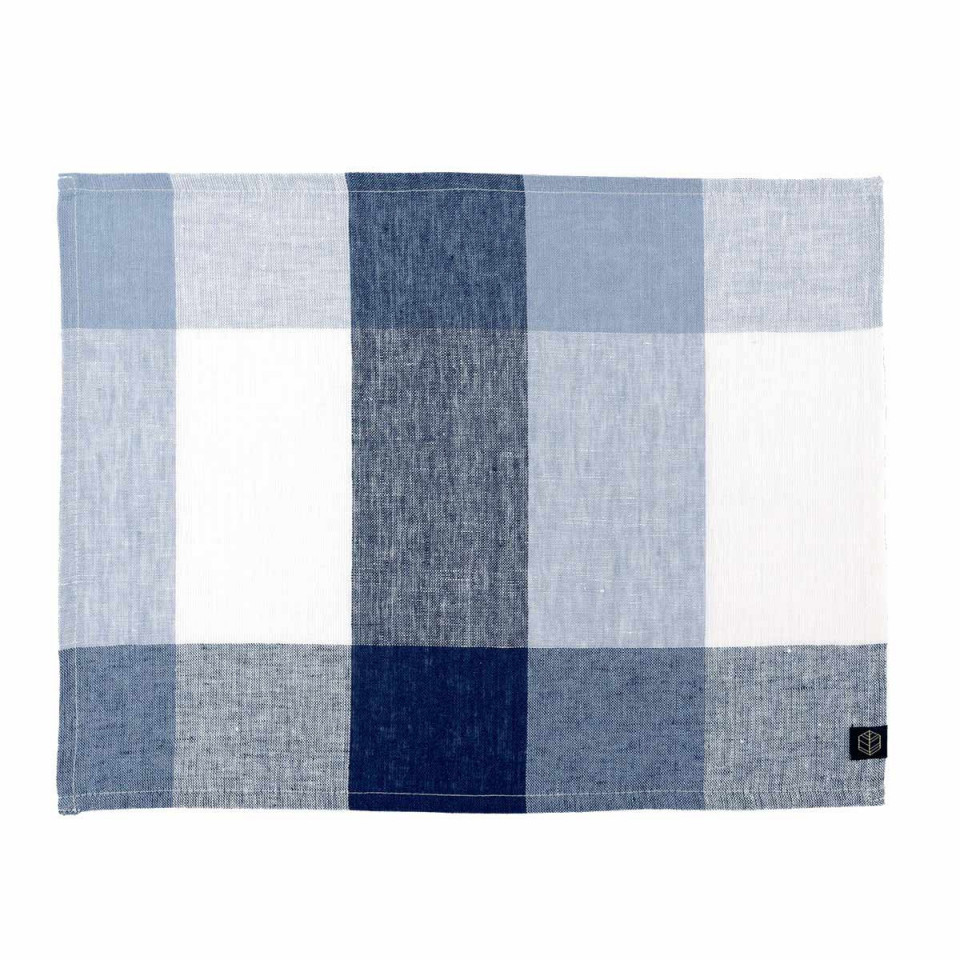 Serviette ou Set de Table Lin et Coton à Carreaux TENERIFE 