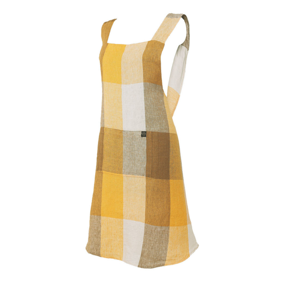 Tablier Japonais Lin et Coton à Carreaux TENERIFE 