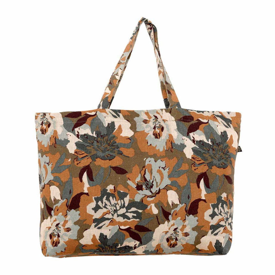 Sac Cabas Lin Imprimé Fleurs TRIESTE 