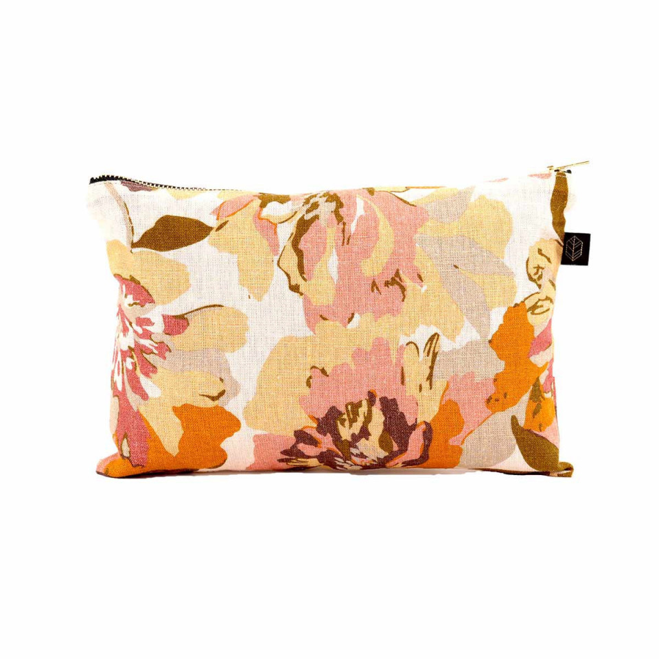 Trousse en Lin Imprimé Fleurs TRIESTE 