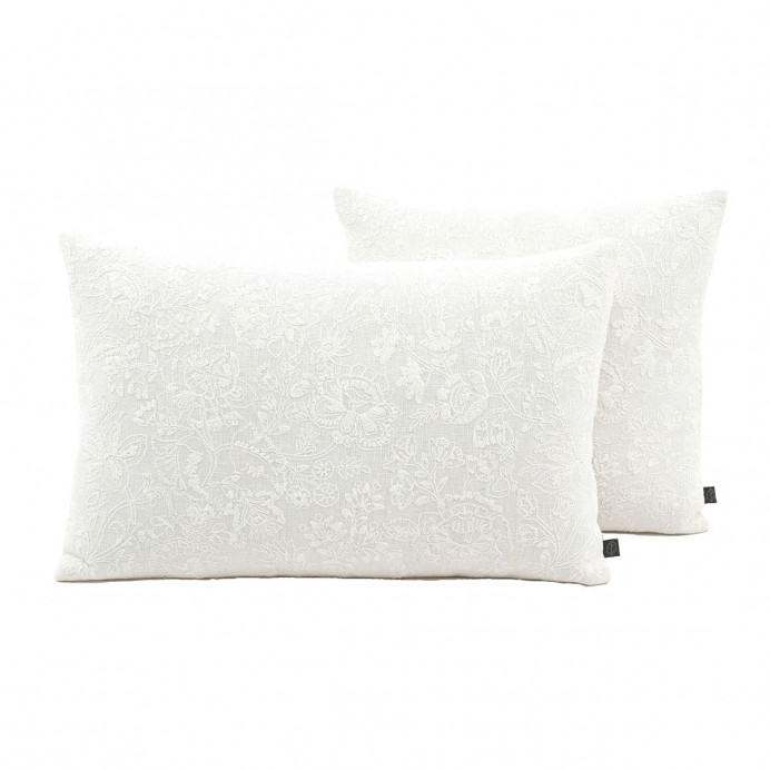 Housse de Coussin en Lin Brodé PHOENIX
