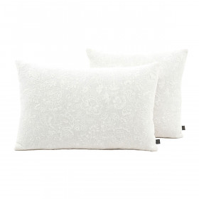 Housse de Coussin en Lin Brodé Ton sur Ton PHOENIX  
