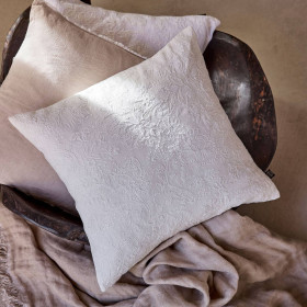Housse de Coussin en Lin Brodé Ton sur Ton PHOENIX  
