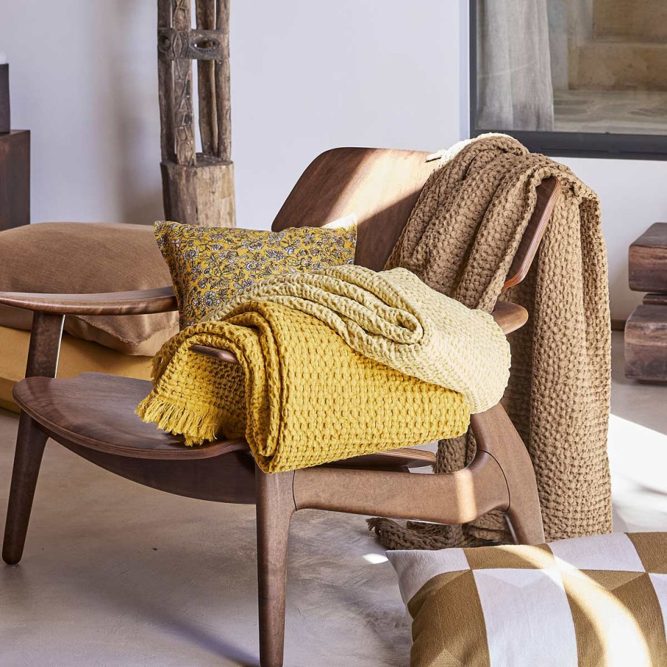 Couvre-lit et Plaid TEMPO Nid d'Abeille