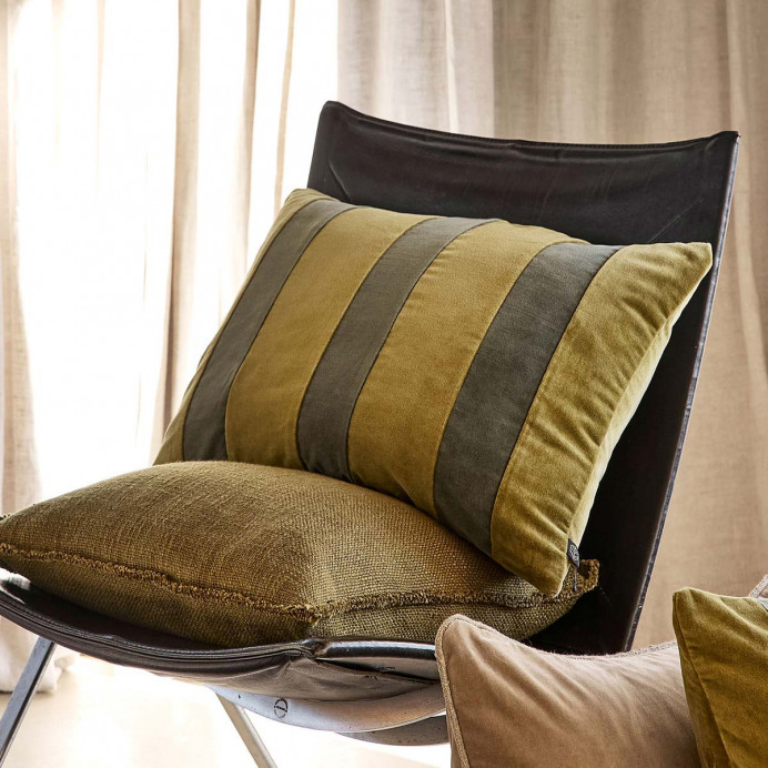 Housse de Coussin  Velours à Rayures RIO