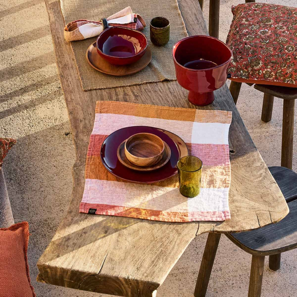 Serviette ou Set de Table à Carreaux TENERIFE