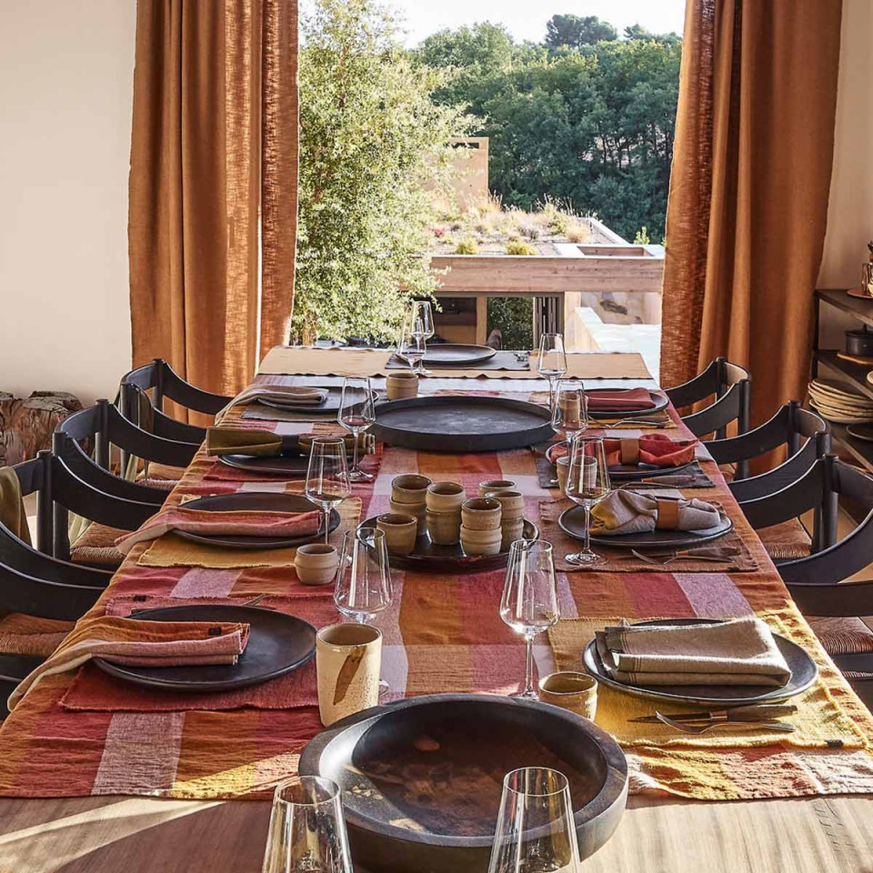 Nappe Lin et Coton à Carreaux TENERIFE