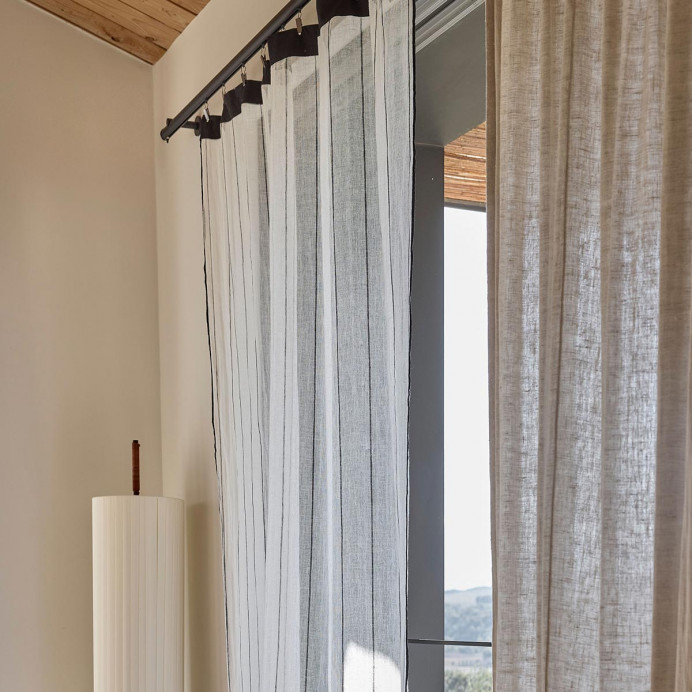 Harmony Textile - Haomy Rideaux CALVI en Lin Lavé avec Anneaux - 14...