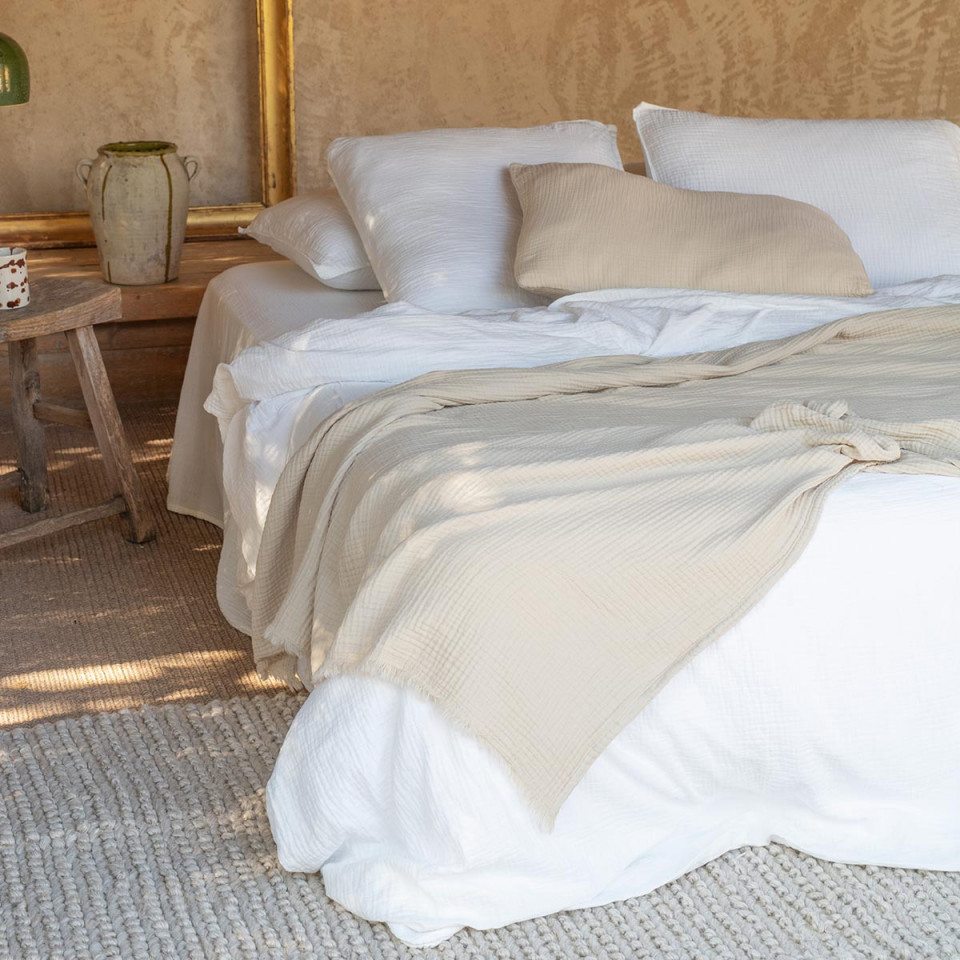 Couvre Lit PAROS en Mousseline de Coton