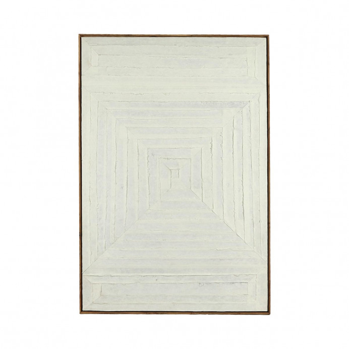 Toile FIBRE Blanc Cassé Coton et Bois - 120 x 80