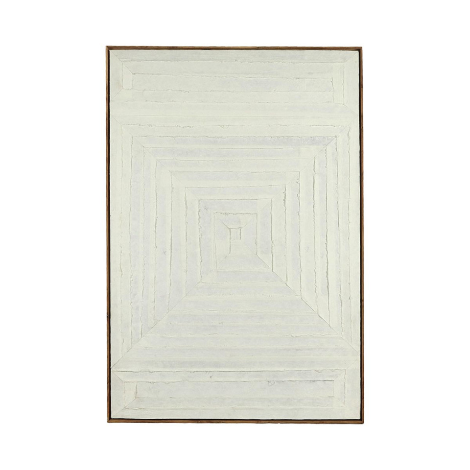 Toile FIBRE Blanc Cassé Coton et Bois - 120 x 80