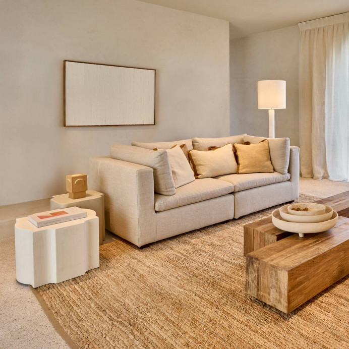 Toile FIBRE Blanc Cassé Coton et Bois - 120 x 80