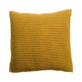 Coussin Fibres Recyclées Nid d'Abeille MAIA Couleur:Safran Dimensions:30 x 50